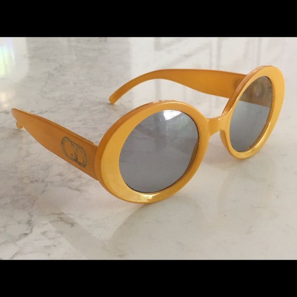 Rare 1960’s MOD Christian Dior yellow sunglasses - Picture 3 of 8